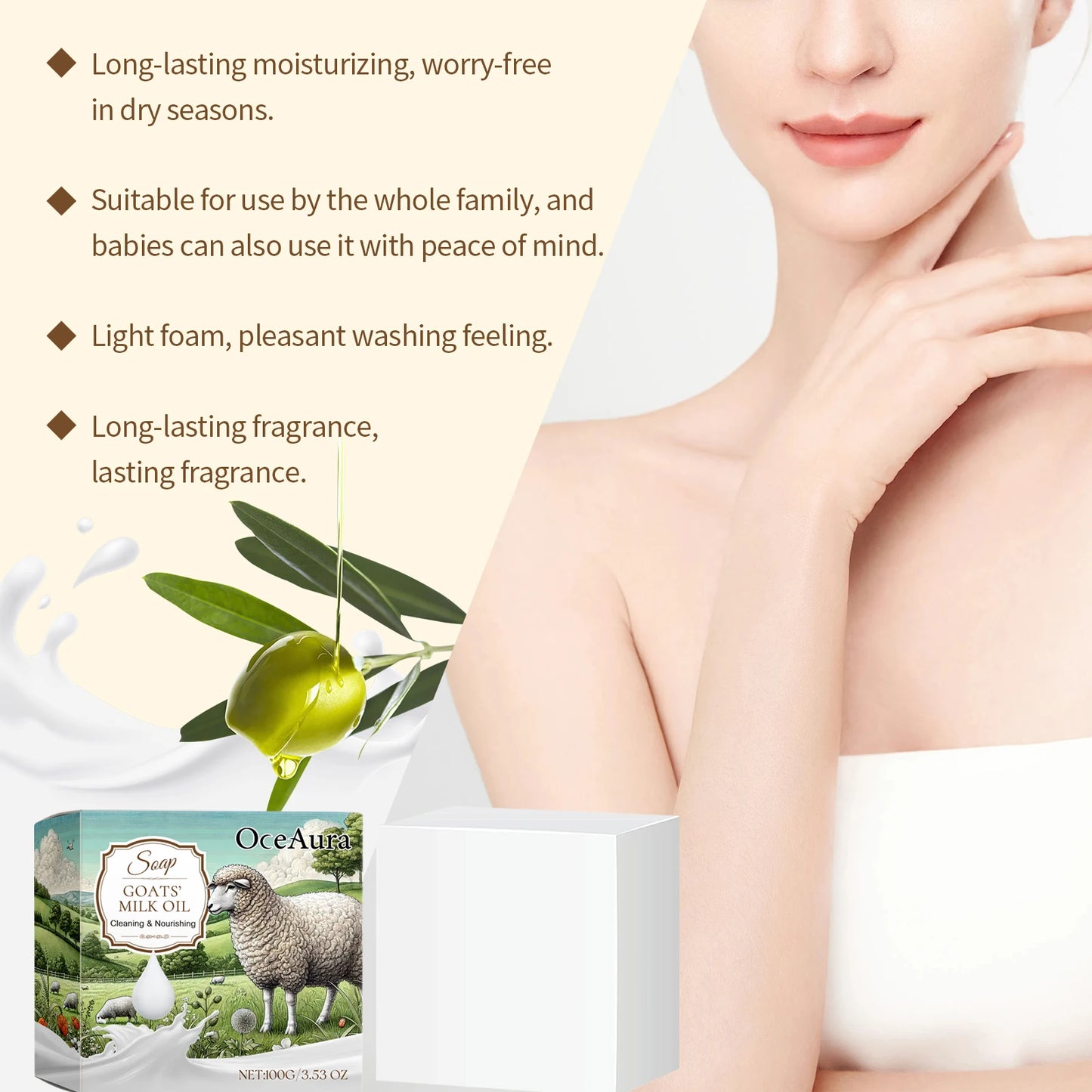 OceAura Goats Milk Soap For Oily Skin Moisturizing