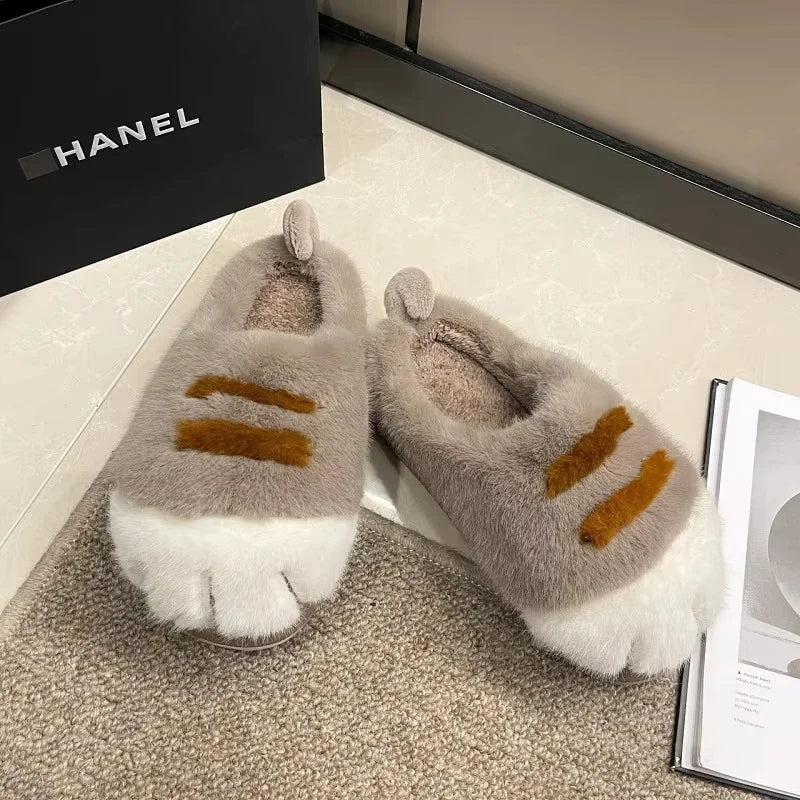 Feerldi Slippers Furry Indoor Outdoor Non Slip Everyday