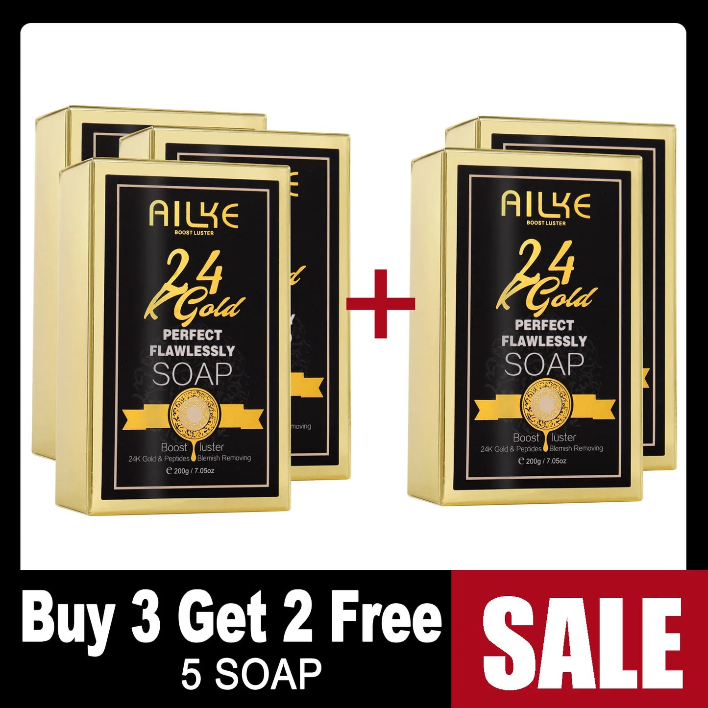 AILKE Soap 24K Gold Foil Whitening For Bright Even Skin