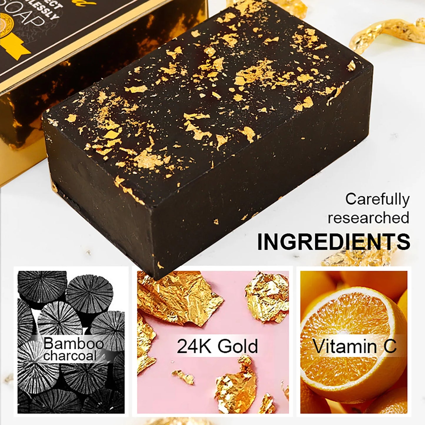 AILKE Soap 24K Gold Foil Whitening For Bright Even Skin