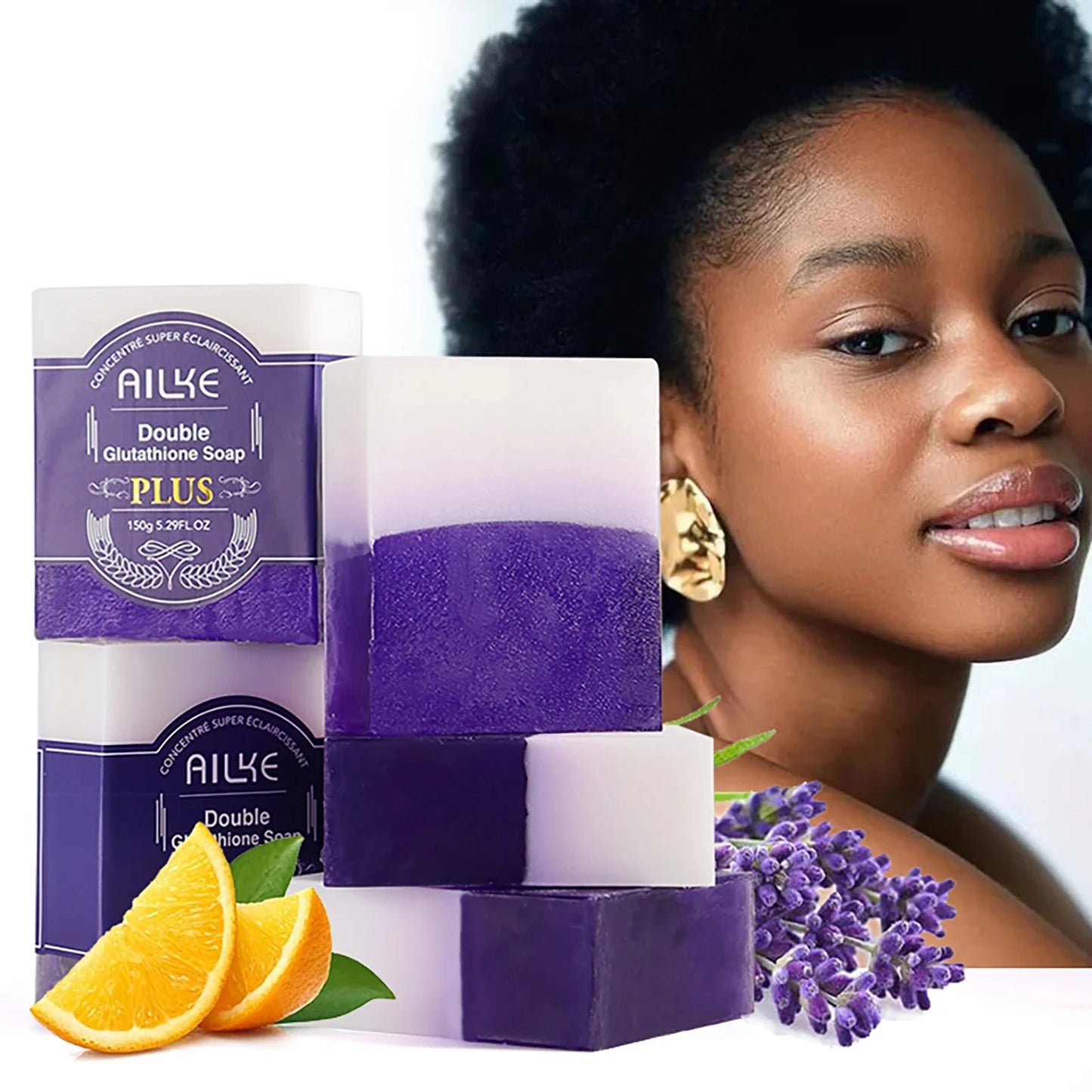 AILKE Soap With Double Glutathione Whitening Lavender Scent
