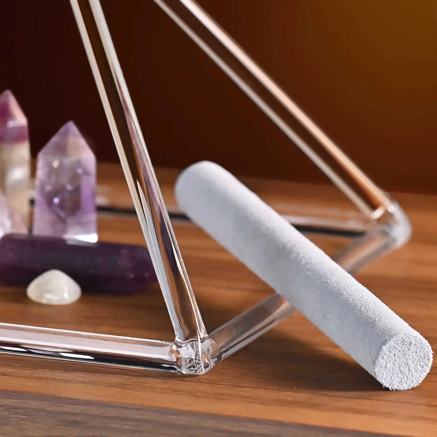 NONED Singing Bowl Crystal Pyramid For Meditation Practice