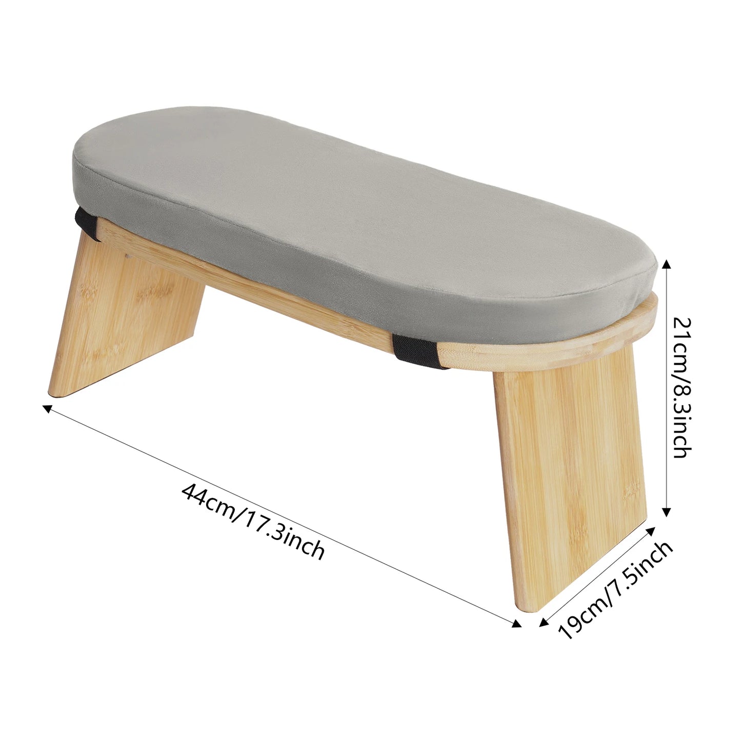 Bymaocar Foldable Meditation Bench Bamboo Frame Cushioned Seat