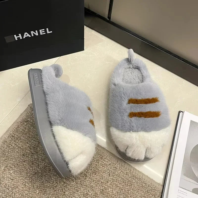 Feerldi Slippers Furry Indoor Outdoor Non Slip Everyday