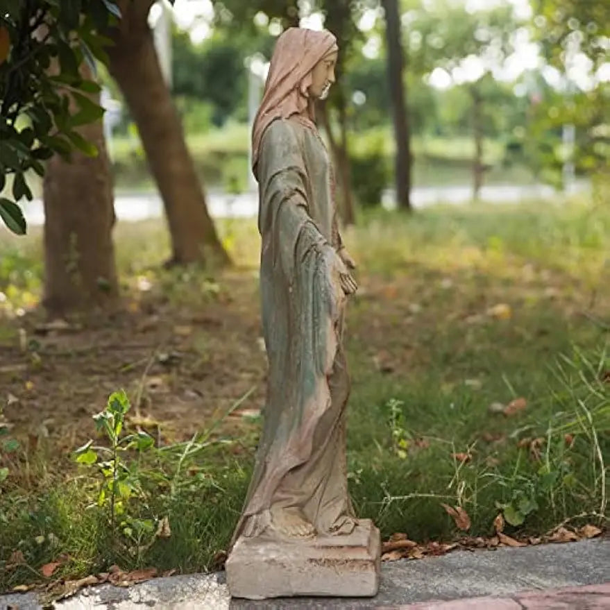 Virgin Mary Garden Statue Outdoor Resin Religious Sculpture