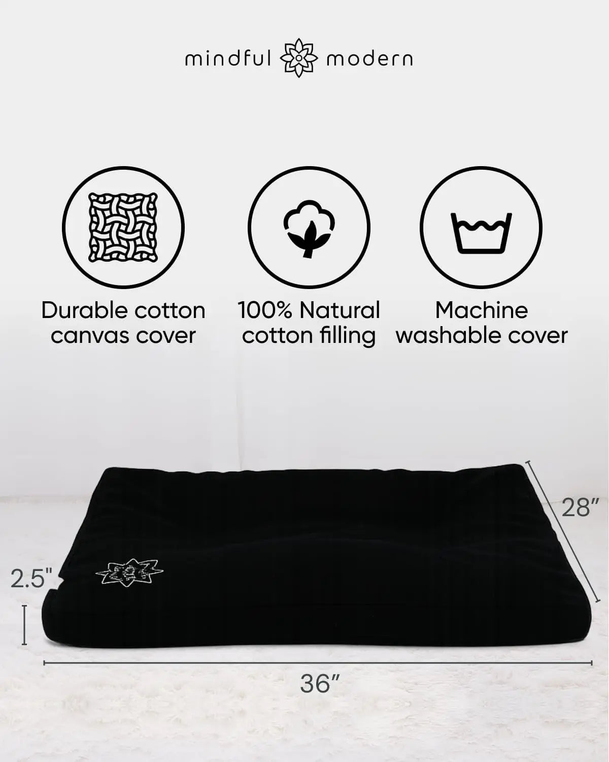YTYIN Zabuton Meditation Mat Cotton Filled Cushion for Posture