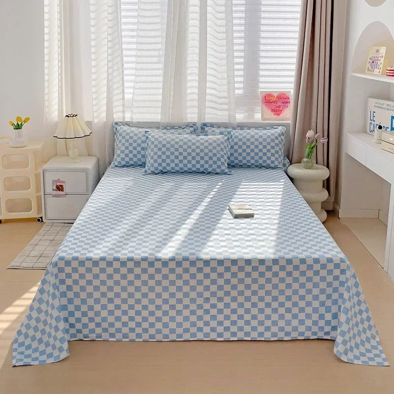 Bed Sheets 100 Percent Polyester Plaid Nordic Style