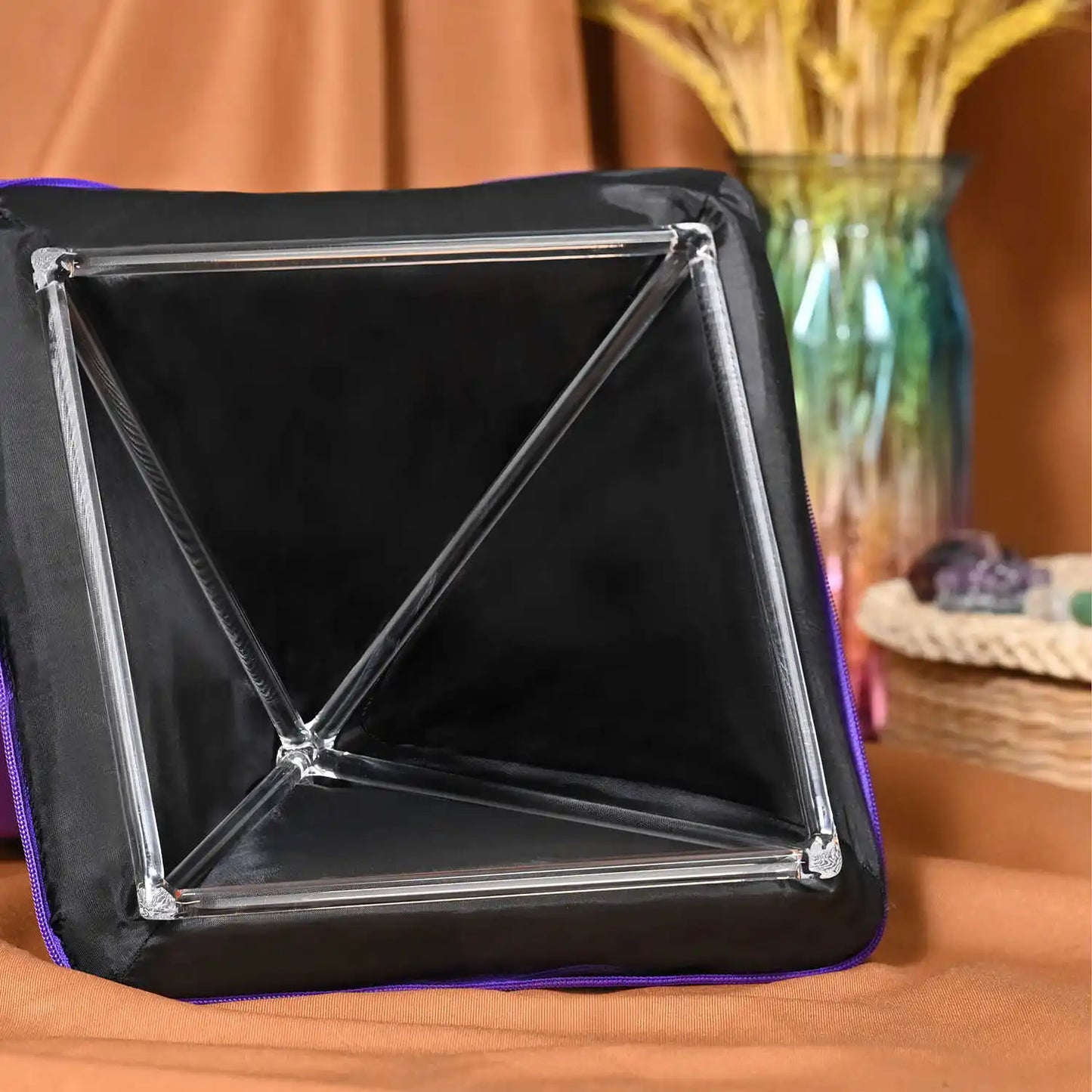 NONED Singing Bowl Crystal Pyramid For Meditation Practice
