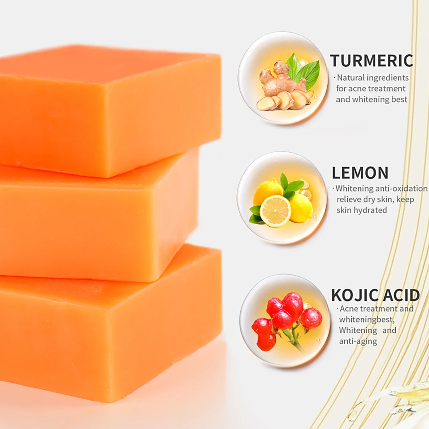 AILKE Turmeric Soap Bar Handmade Whitening Face And Body