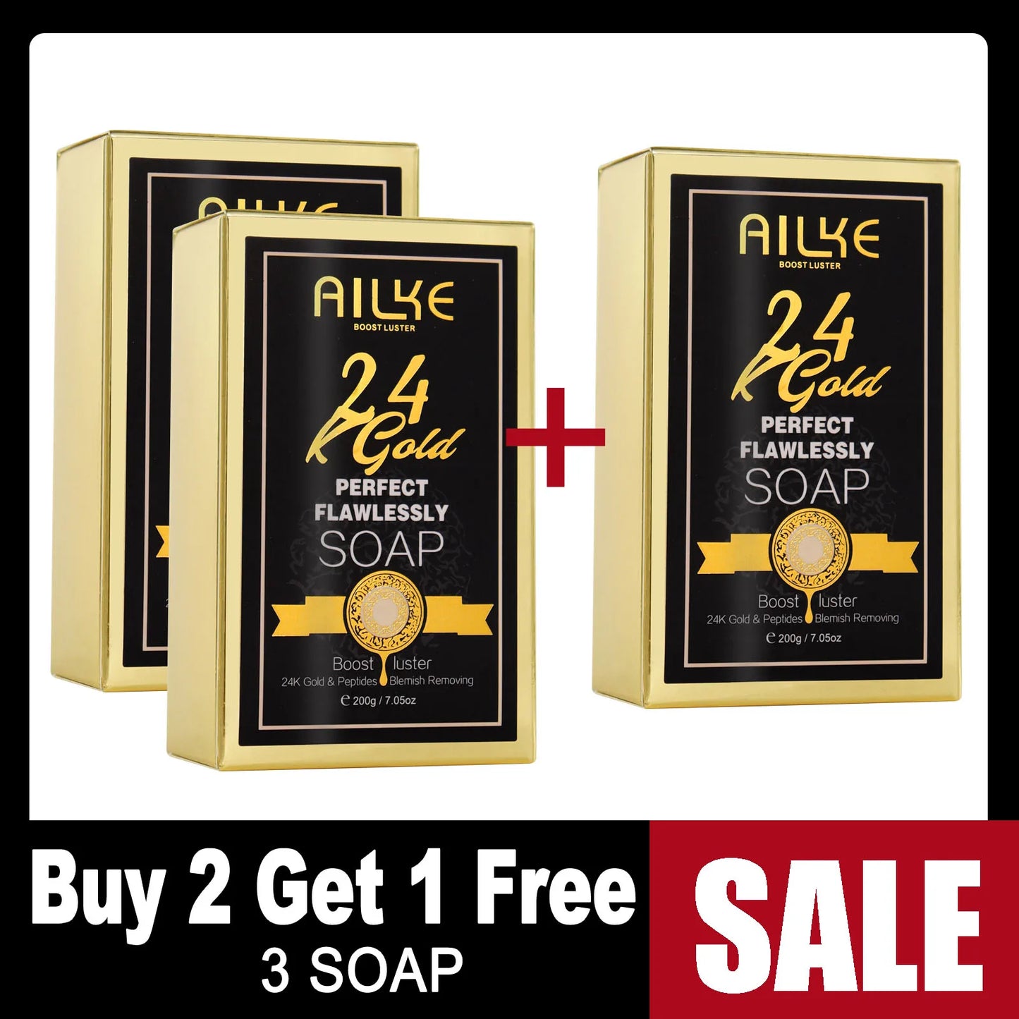 AILKE Soap 24K Gold Foil Whitening For Bright Even Skin