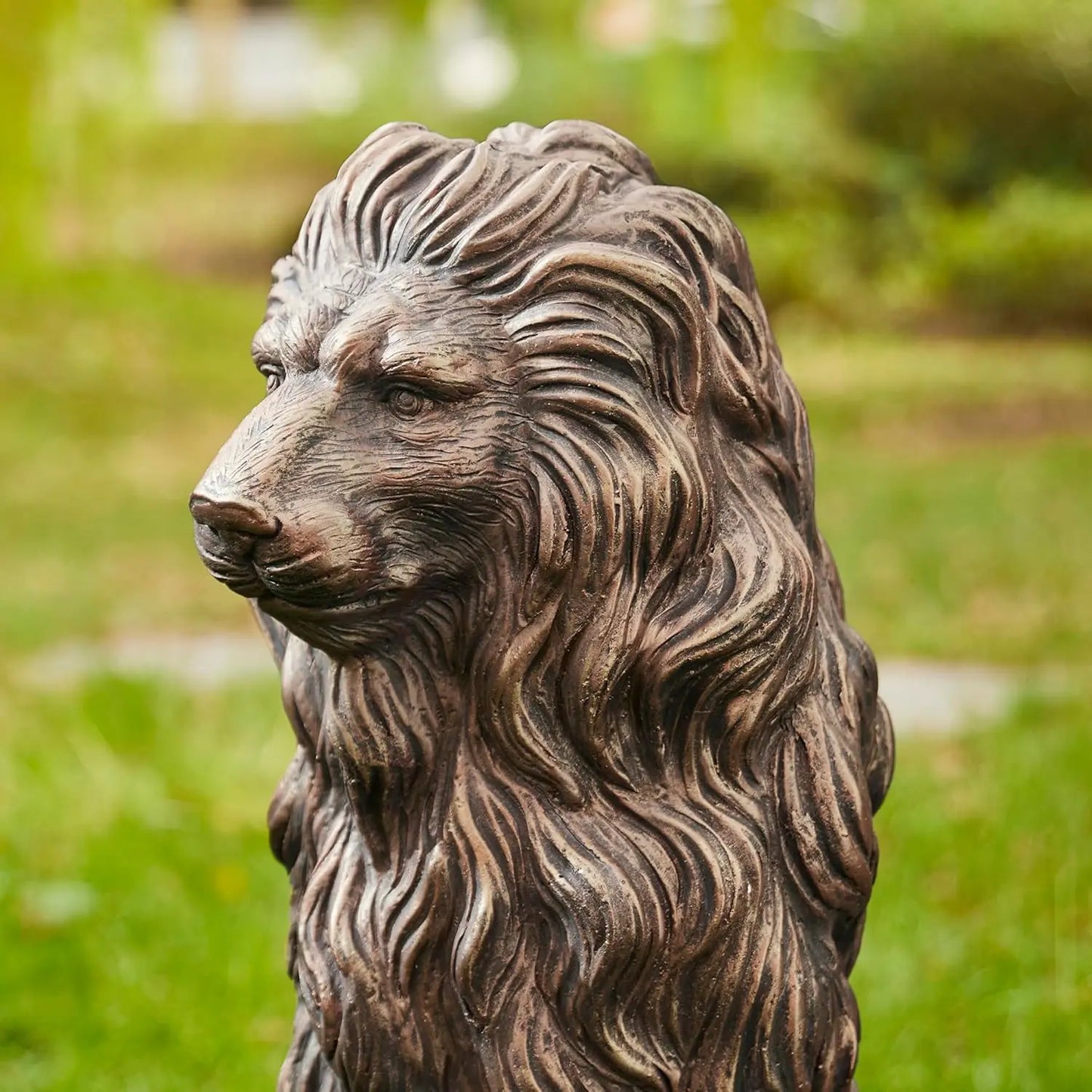 Lion Statue Sitting Bronze Indoor Outdoor Garden Sculpture