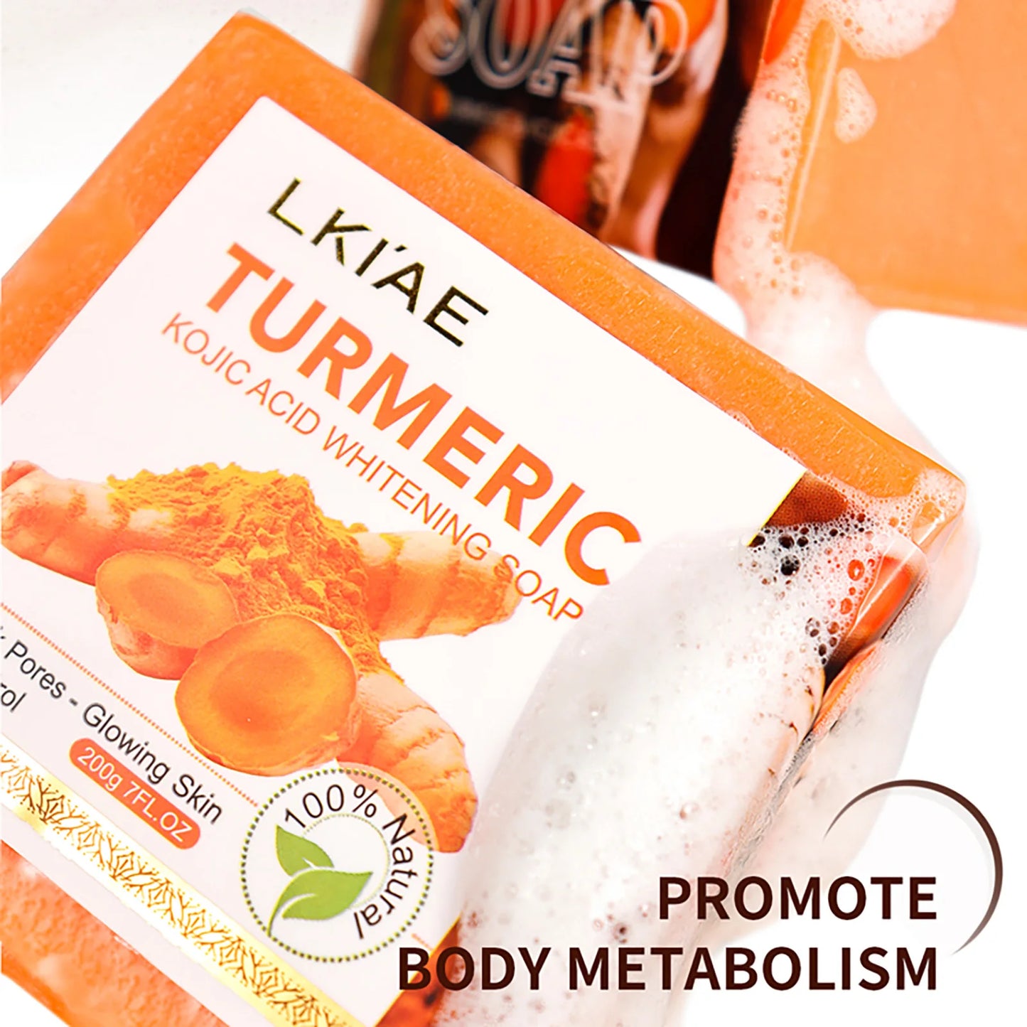 AILKE Turmeric Soap Bar Handmade Whitening Face And Body