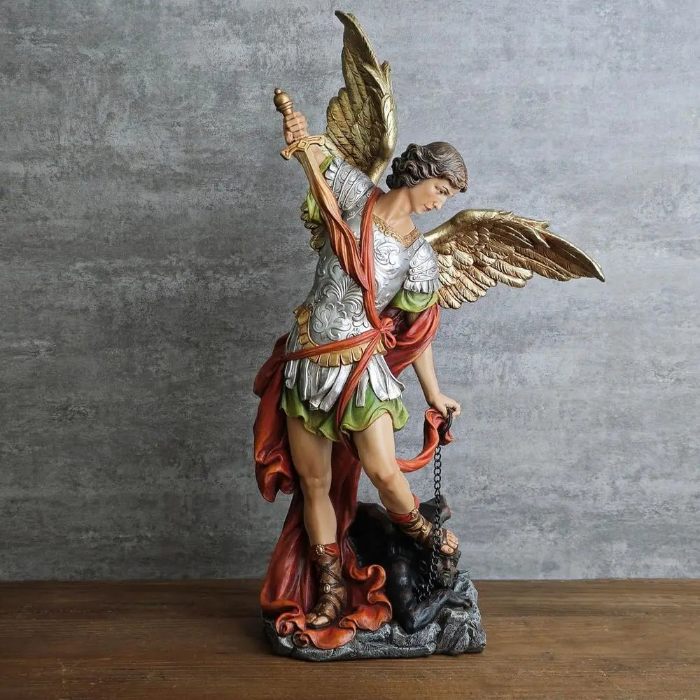 St Michael Archangel Statue Handcrafted Florentine Style Indoor Decor