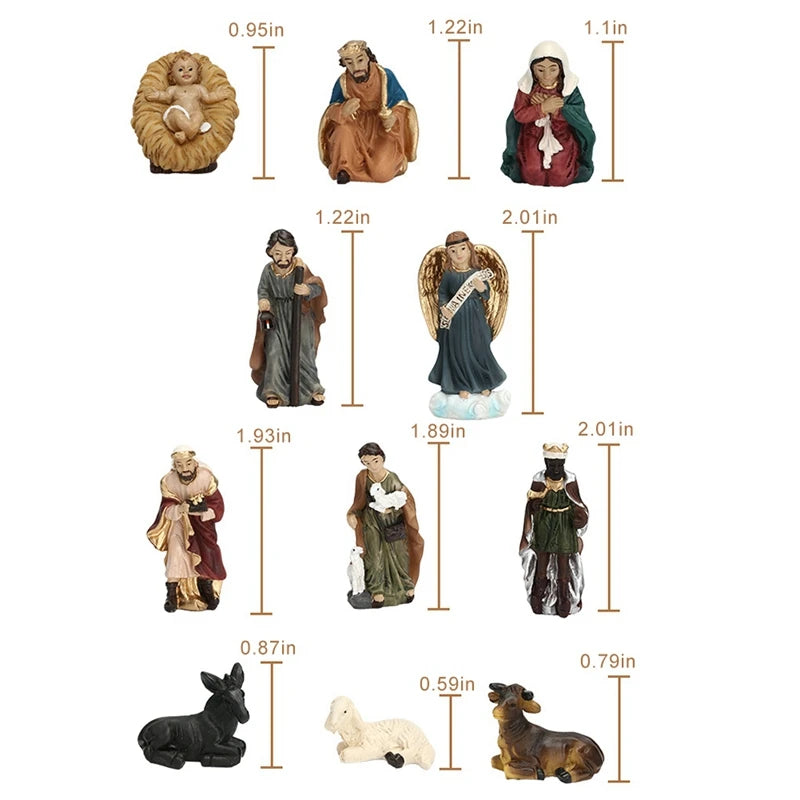 Nativity Scene 11-Piece Set Classic Home Decor Ornaments