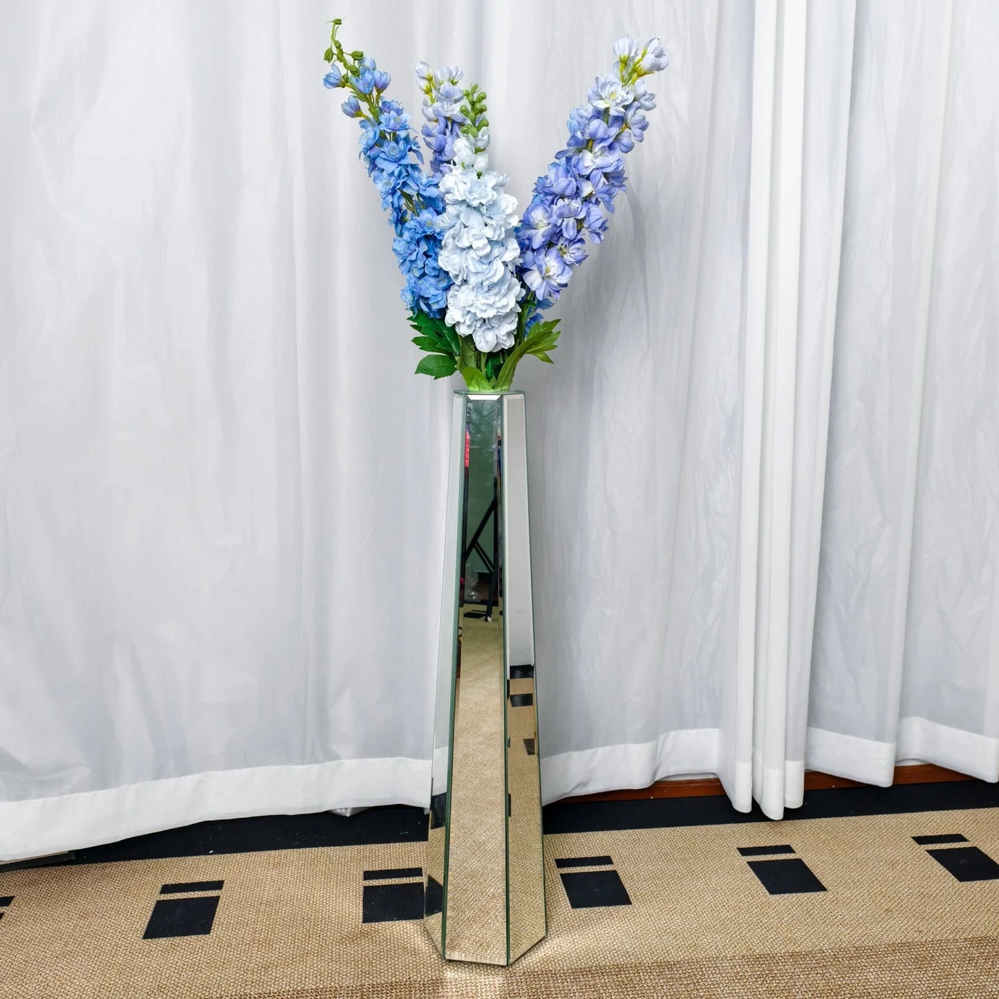 Function Floor Vase Crushed Diamond Glass Modern Decorative