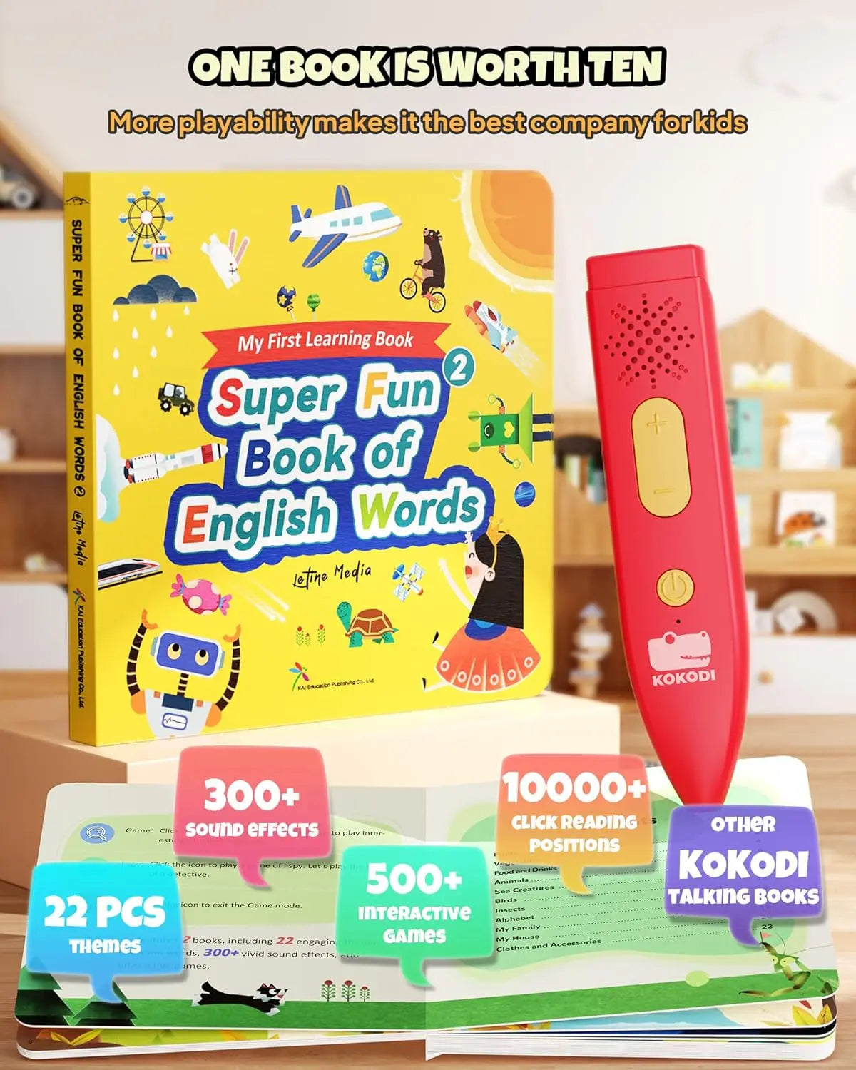 Talking Pen Book Set Interactive Audio Educational Toy For Kids