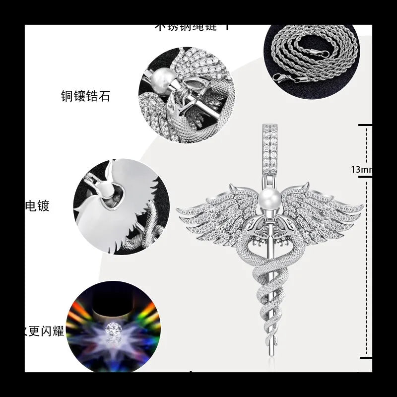 NONECN Necklace Angel Wings Pendant Jewelry For Daily Wear