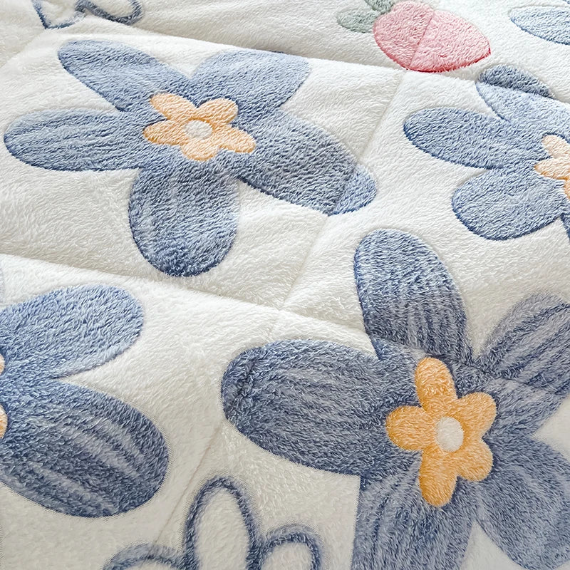 Quilt Set Lamb-Wool Bedding for Home and Dorm Uses