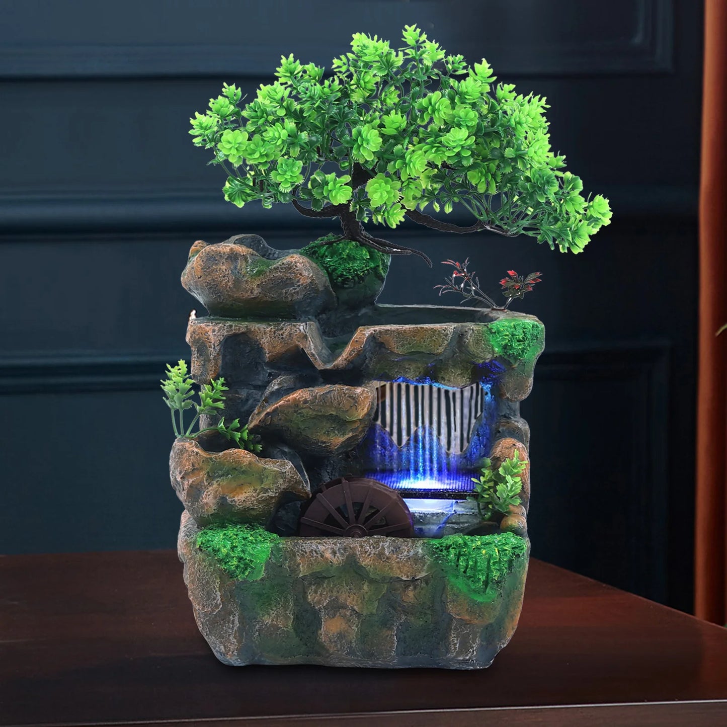 Desktop Water Fountain With Colour Changing LED Lighting