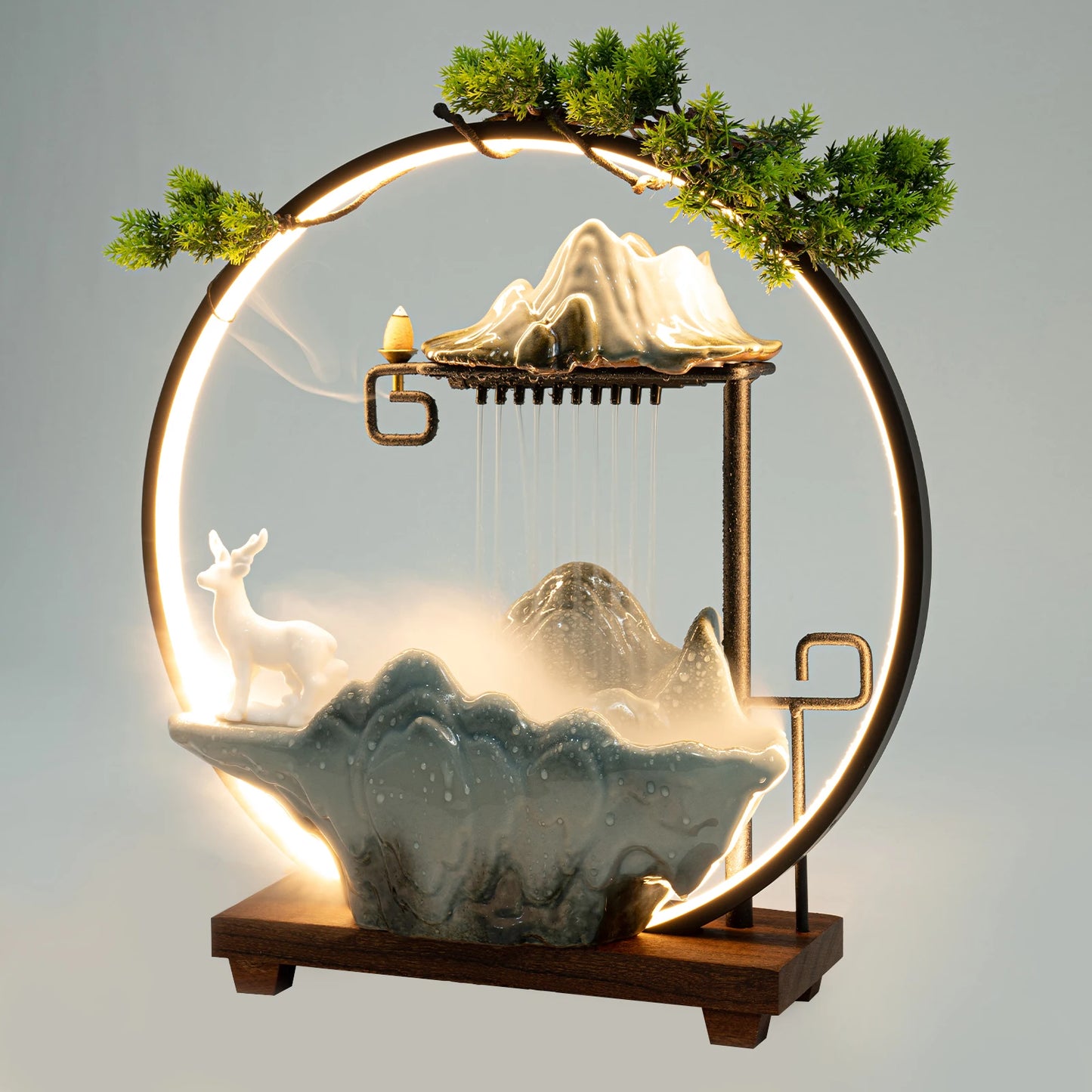 Hign-concerned Tabletop Fountain LED Lights Indoor Rockery