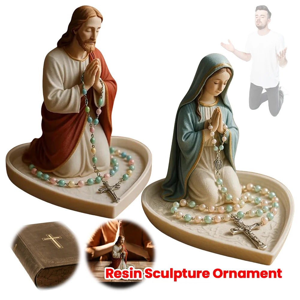 ALLOYSEED Virgin Mary Rosary Holder Statue Resin Catholic