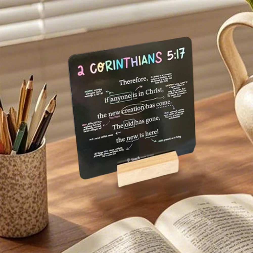 ALLOYSEED Scripture Cards With Wooden Stand Christian Bible Verses