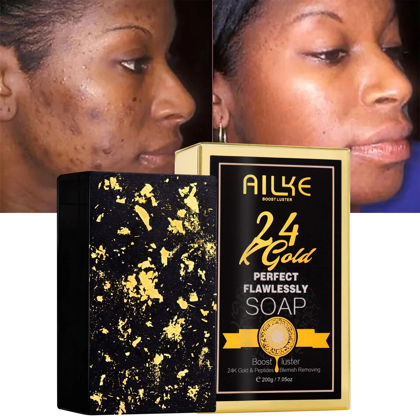 AILKE Soap 24K Gold Foil Whitening For Bright Even Skin