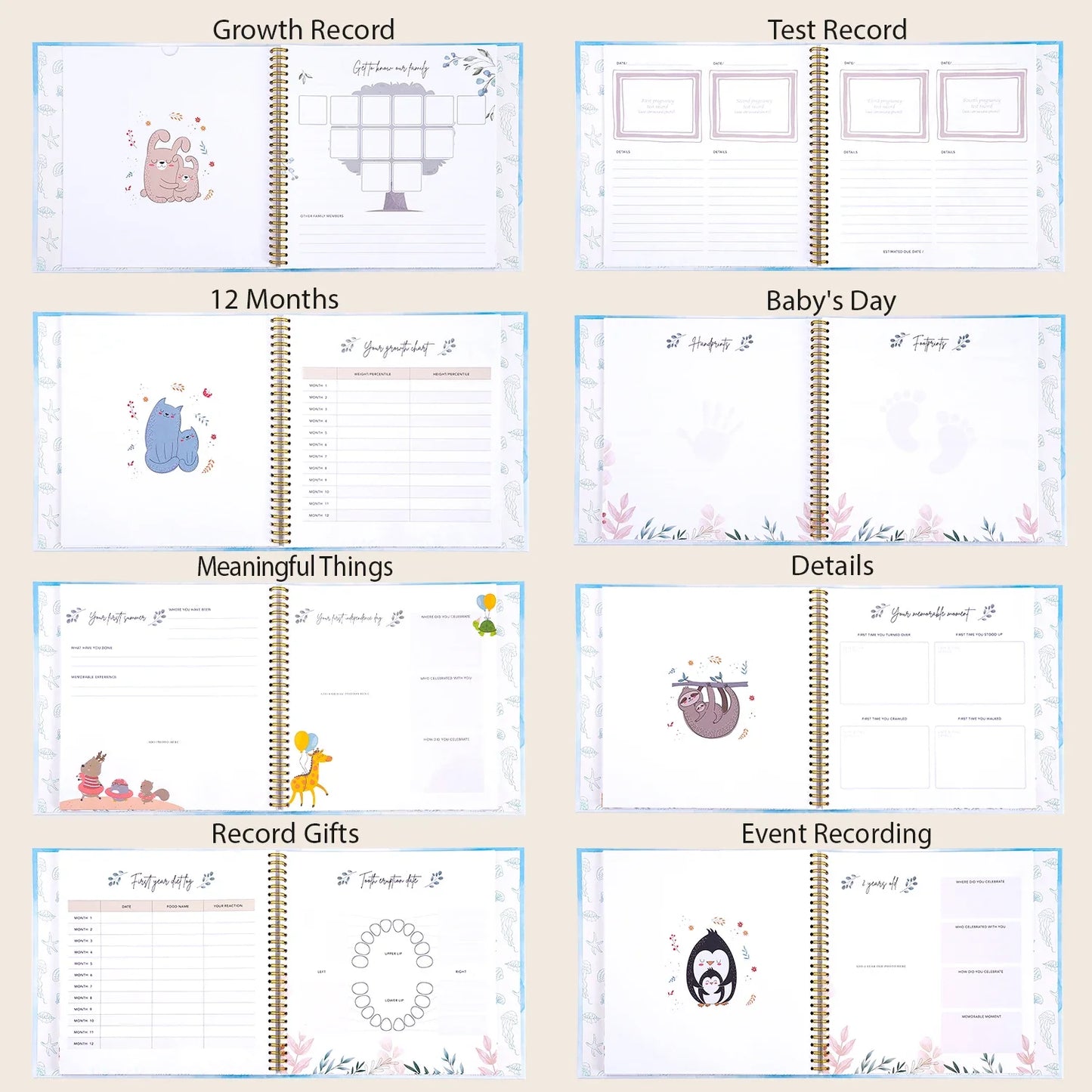 Baby Memory Book Animal Theme Keepsake Journal For Baby Growth