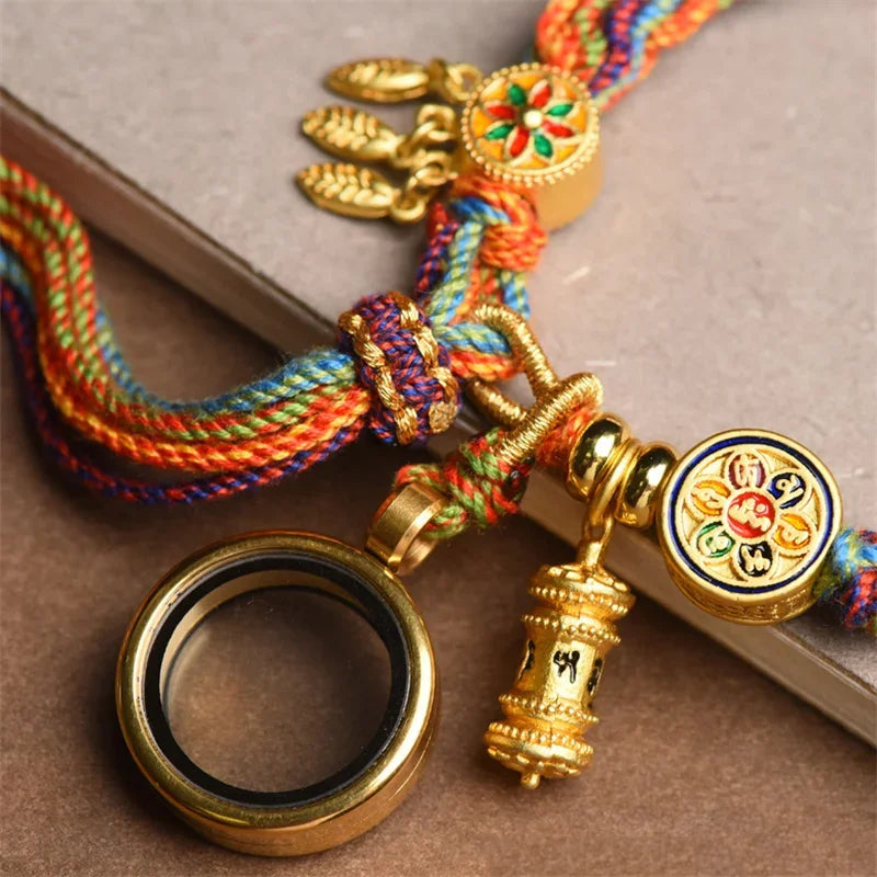 Bracelet Handwoven Cotton Tibetan Style Five Master Tara