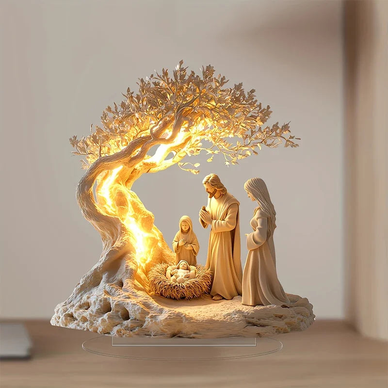 Nativity Figurine Easter Tabletop Decor Plastic