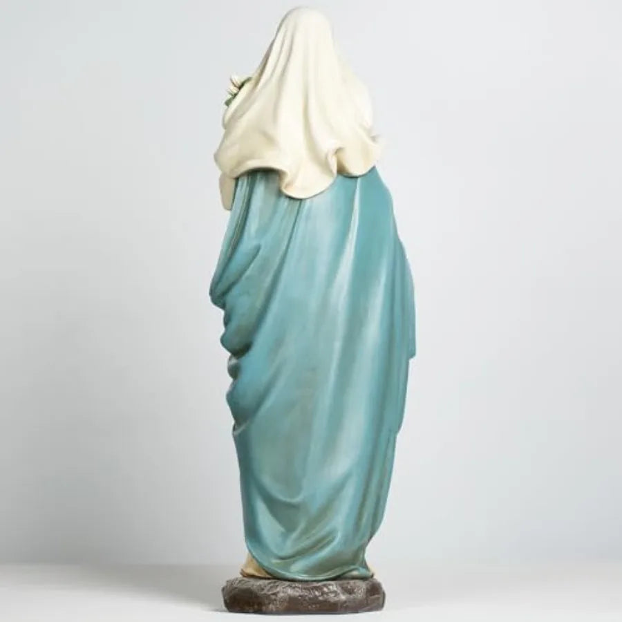SHXI Virgin Mary Garden Statue Outdoor Sculpture Blessed Lilies