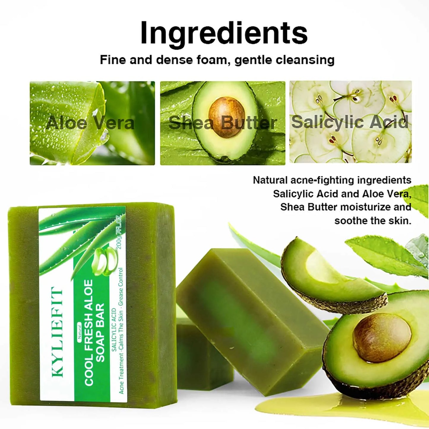 AILKE Aloe Vera Soap Bar, Brightening For All Skin Types