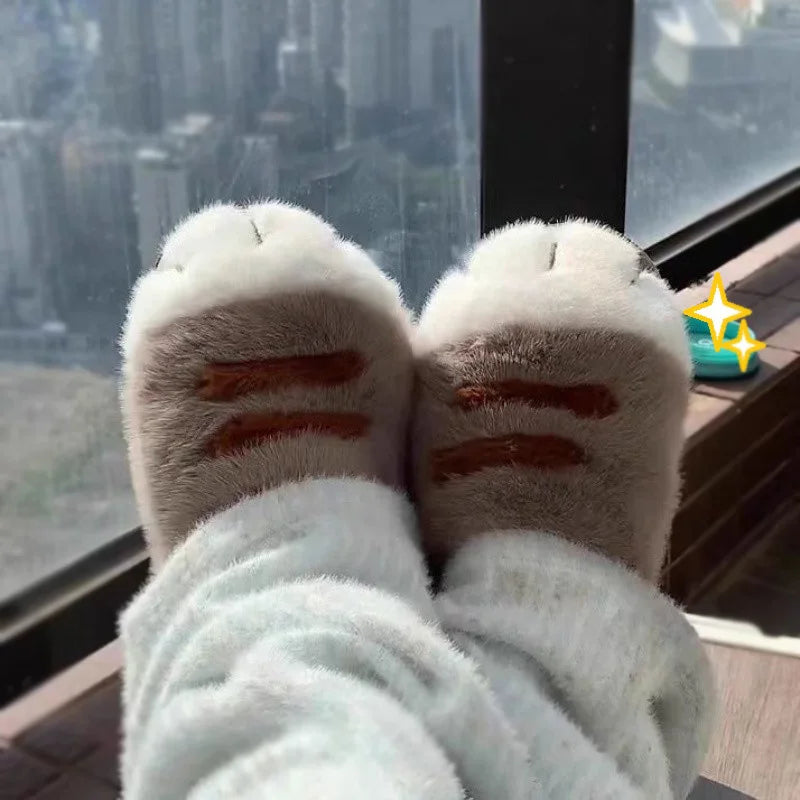 Feerldi Slippers Furry Indoor Outdoor Non Slip Everyday