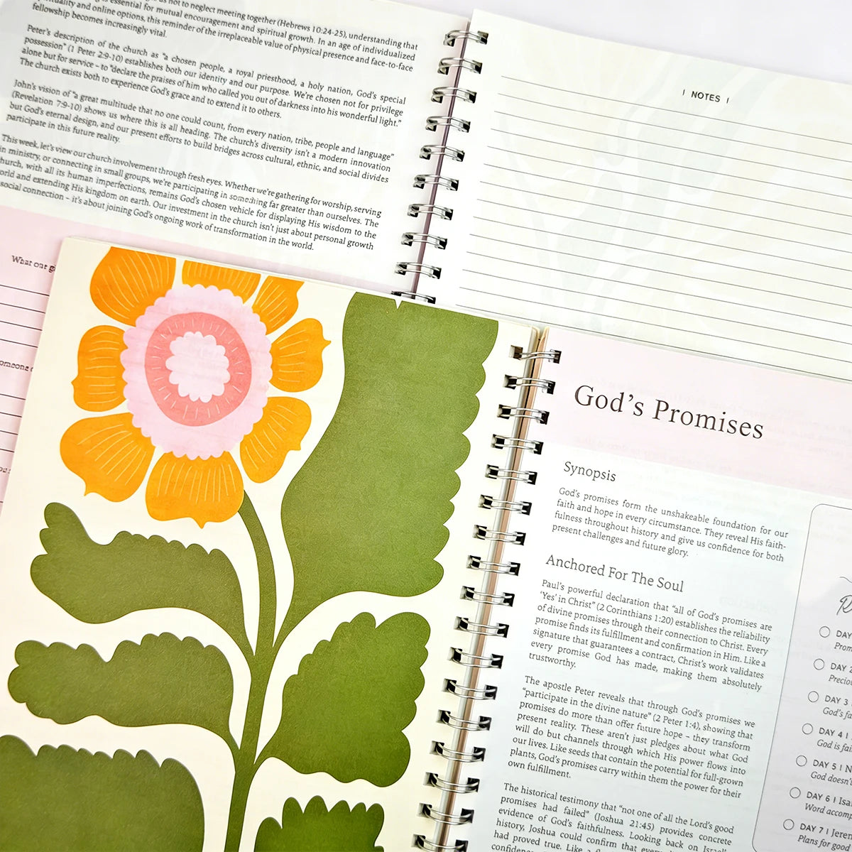 Bible Journal Spiral Bound Devotional For 52 Week Study