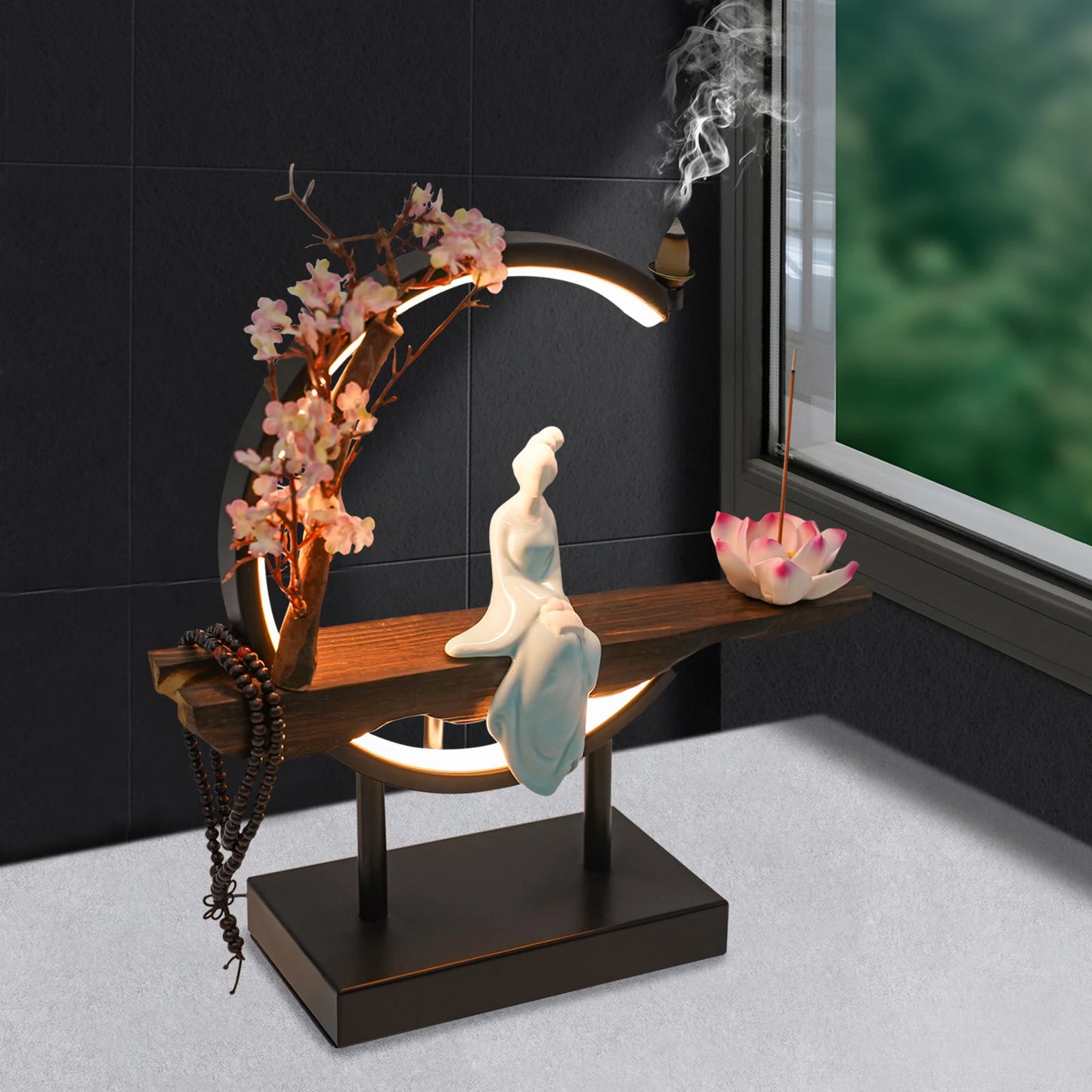 Bymaocar Incense Burner Set Backflow Tabletop Decor