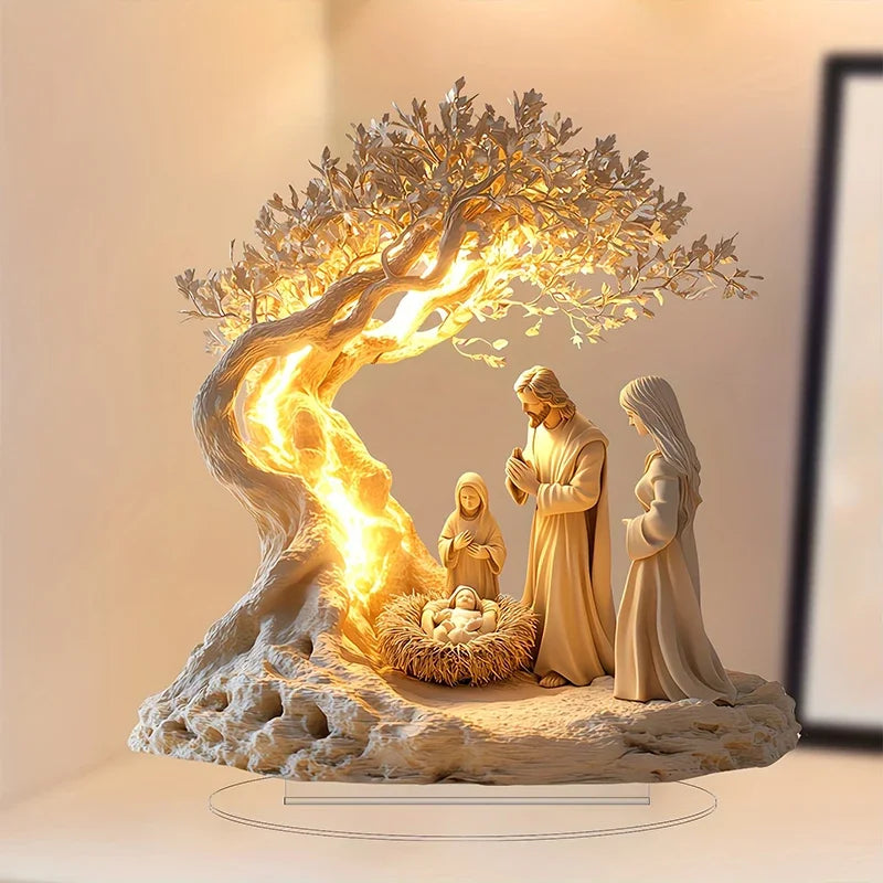 Nativity Figurine Easter Tabletop Decor Plastic