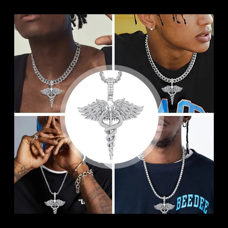 NONECN Necklace Angel Wings Pendant Jewelry For Daily Wear