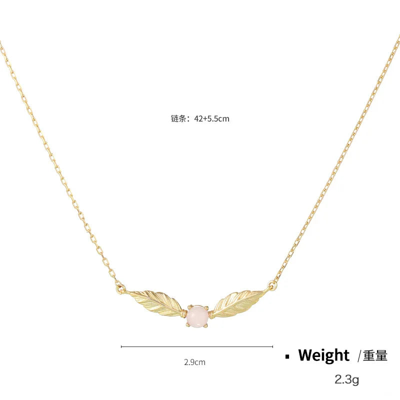 Necklace Angel Wings Sterling Silver Zircon Gemstone Inlaid Pendant