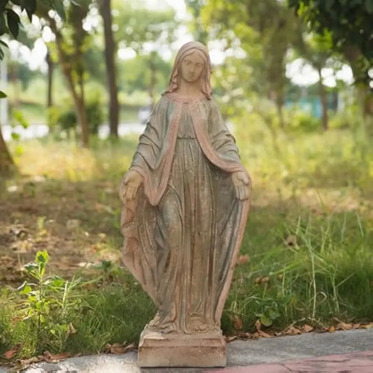 Virgin Mary Garden Statue Outdoor Resin Religious Sculpture