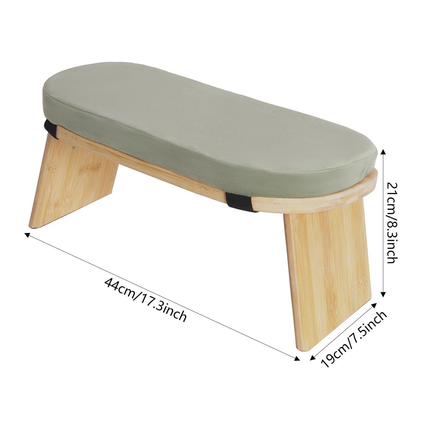 Bymaocar Foldable Meditation Bench Bamboo Frame Cushioned Seat