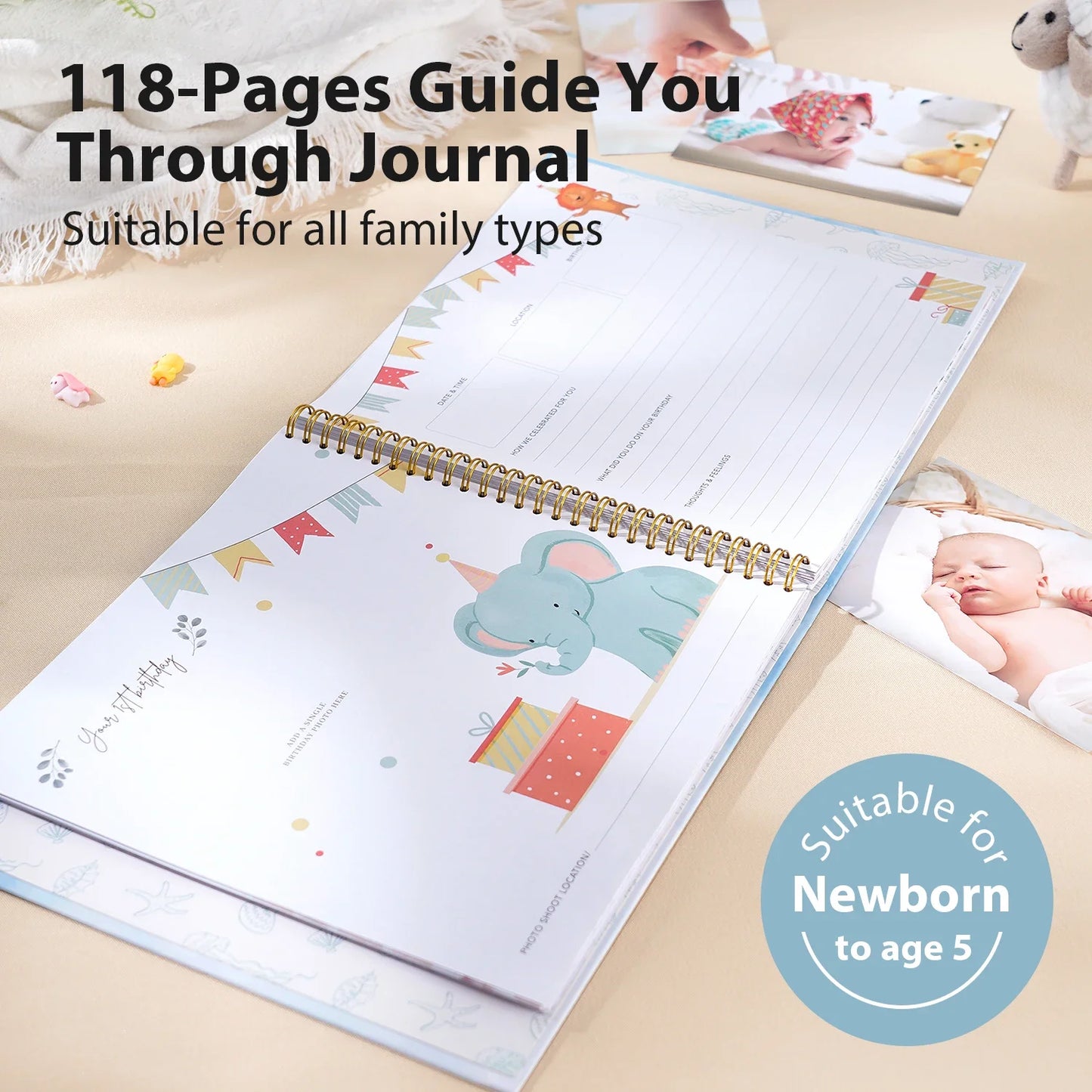 Baby Memory Book Animal Theme Keepsake Journal For Baby Growth