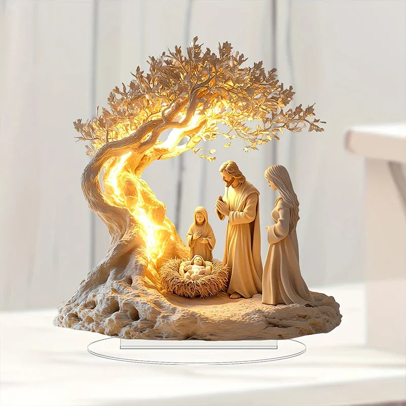 Nativity Figurine Easter Tabletop Decor Plastic