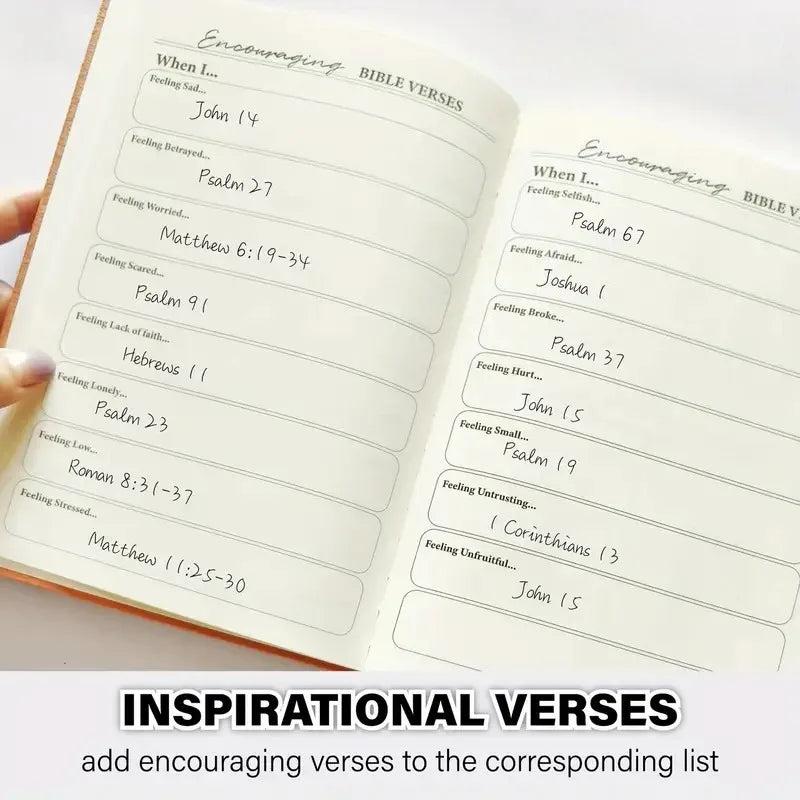 Bible Study Guide Leather Prayer Diary With Scripture Section