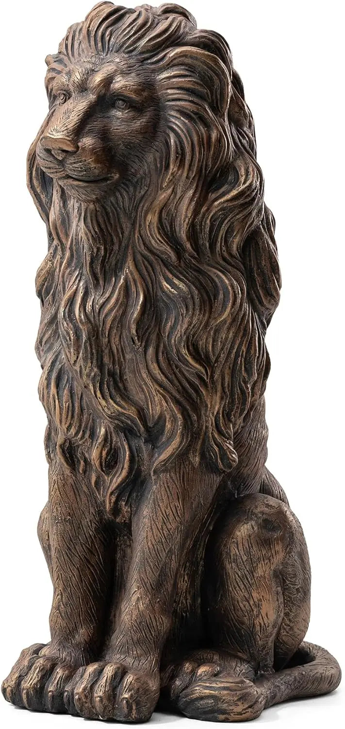 Lion Statue Sitting Bronze Indoor Outdoor Garden Sculpture