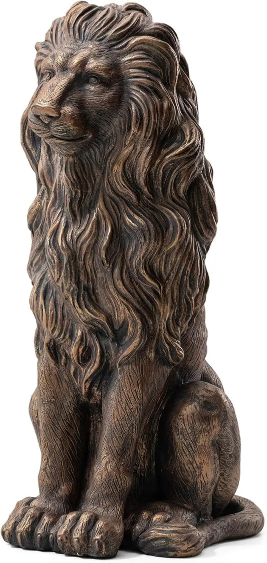 Lion Statue Sitting Bronze Indoor Outdoor Garden Sculpture