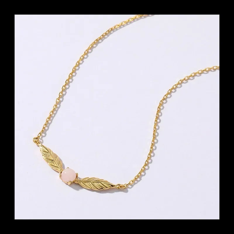 Necklace Angel Wings Sterling Silver Zircon Gemstone Inlaid Pendant