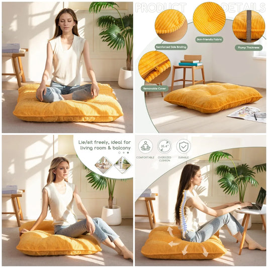 YTYIN Floor Pillow Washable High-Density Foam Cushion